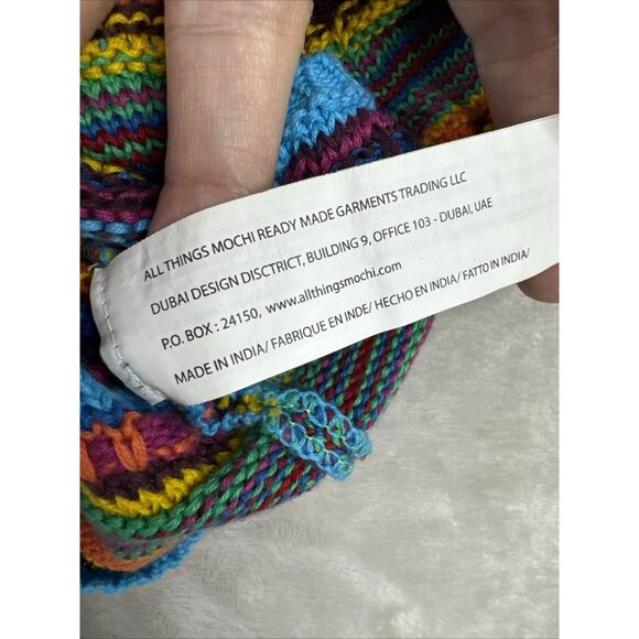All Things Mochi Lana Wrap Top in Multi Rainbow Crop Sweater Knit Size XS - Picture 8 of 12
